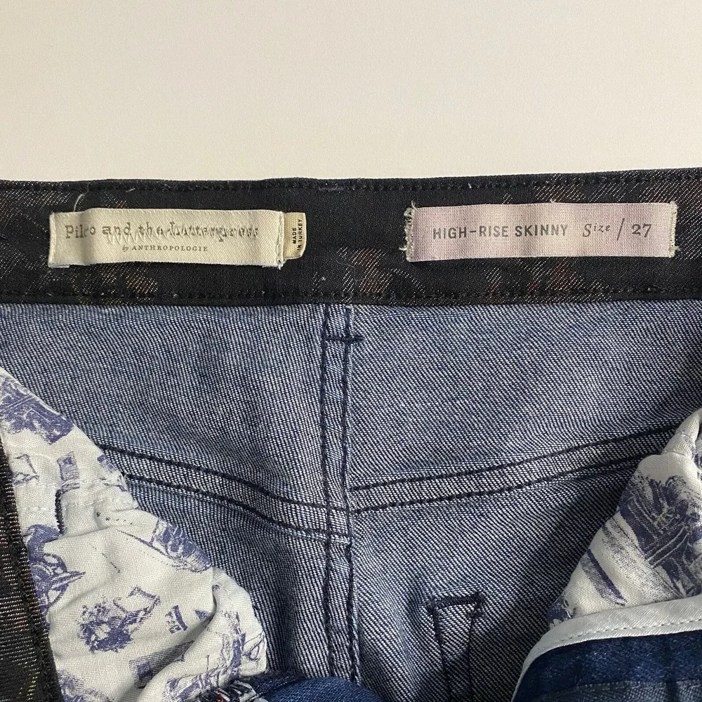 Anthropologie Pilcro Ultra High-Rise Floral‎ Contrast Skinny Jeans Size 27